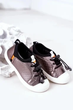 Best Dziecięce Wsuwane Trampki Srebrne Playground Dzieci Chłopięce|Dziewczęce