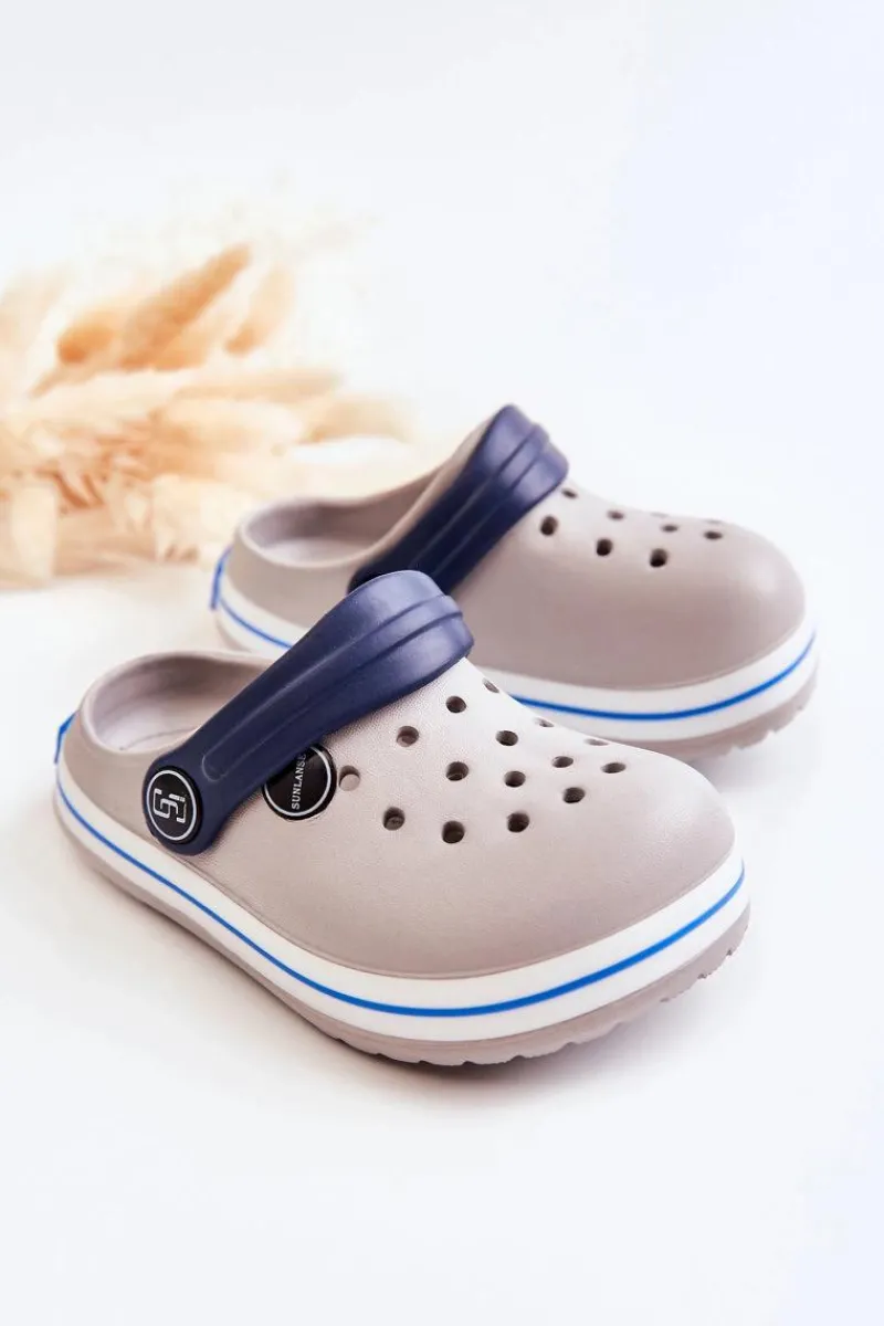 Chłopięce|Dziewczęce>Boto Dziecięce Wygodne Klapki Kroksy Szare Colly