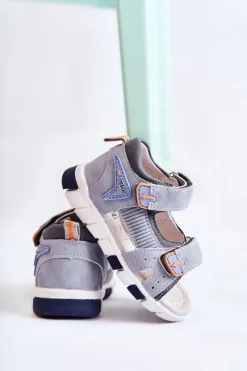 Best Dziecięce Wygodne Sandałki Szare Samell Dzieci Chłopięce