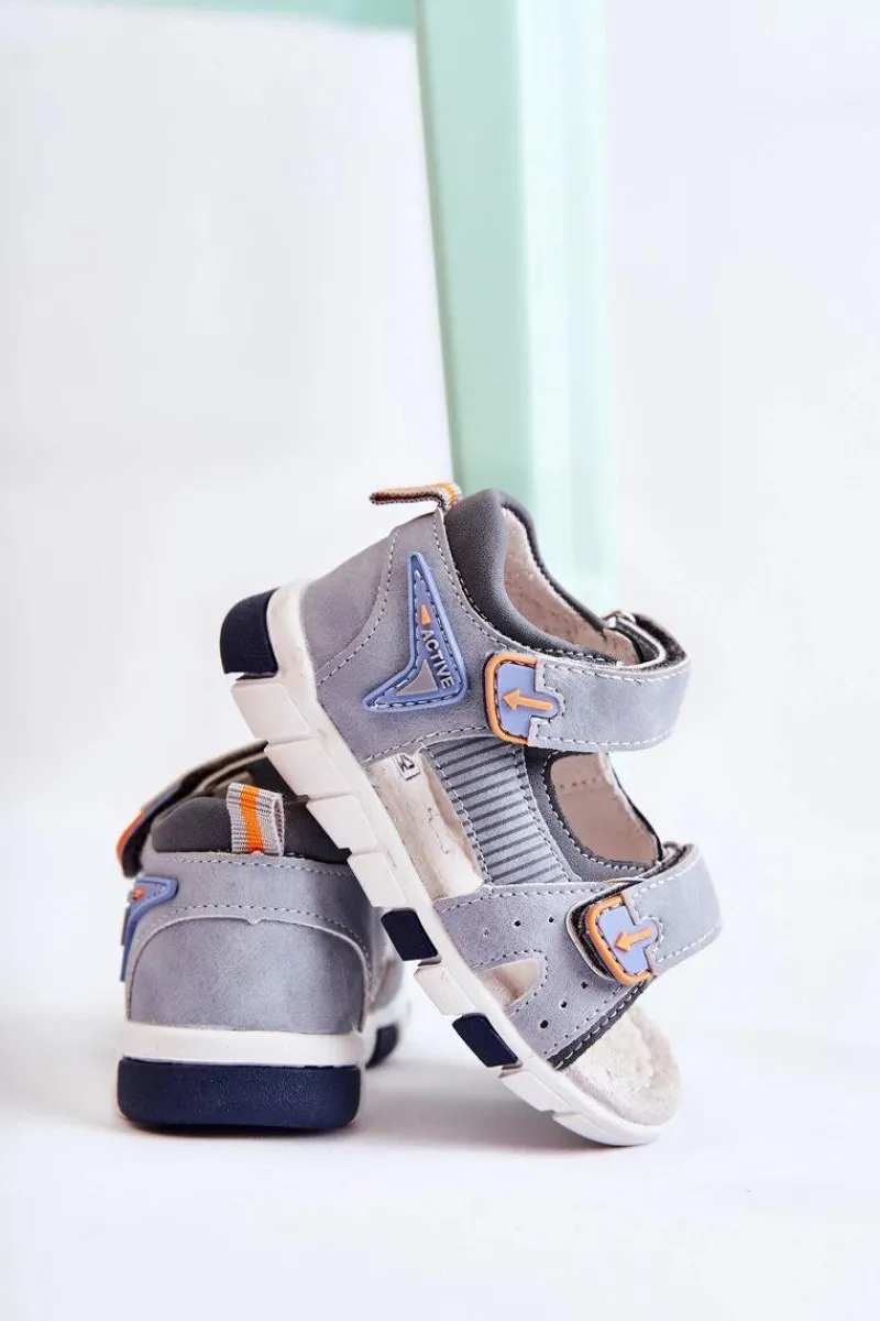 Best Dziecięce Wygodne Sandałki Szare Samell Dzieci Chłopięce