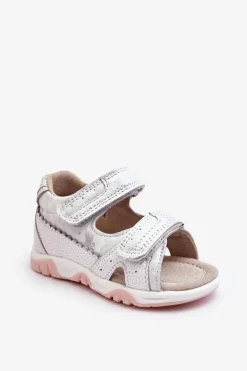 Dziewczęce>Evento Dziecięce Wygodne Sandałki Na Rzepy Białe Alaska