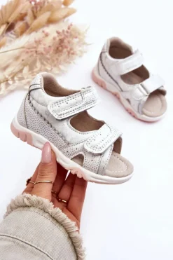 Dziewczęce>Evento Dziecięce Wygodne Sandałki Na Rzepy Białe Alaska