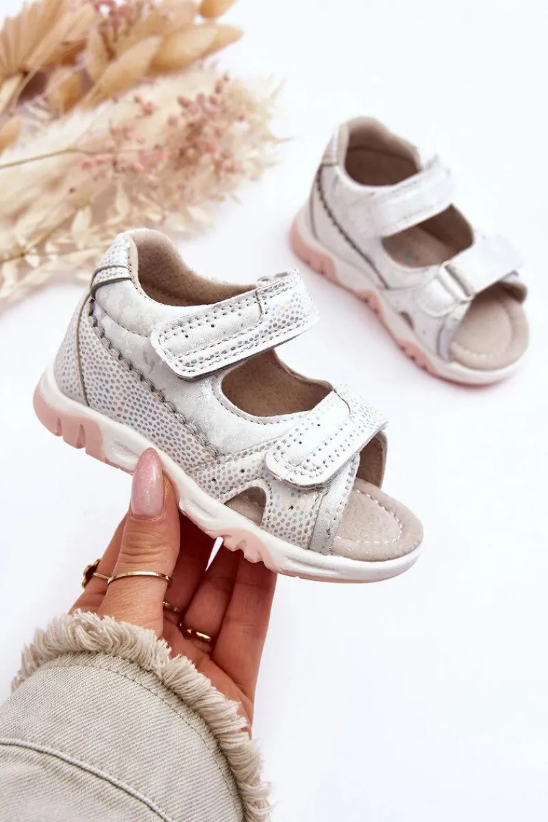 Dziewczęce>Evento Dziecięce Wygodne Sandałki Na Rzepy Białe Alaska