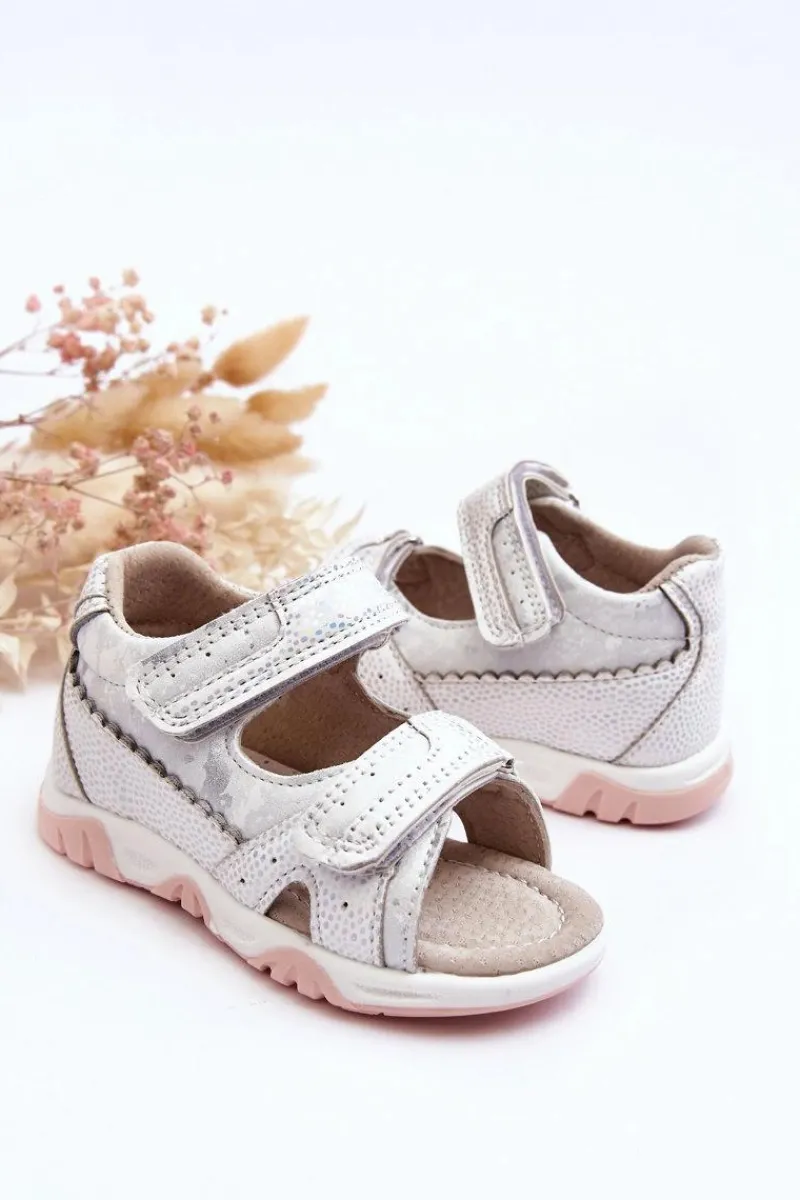 Dziewczęce>Evento Dziecięce Wygodne Sandałki Na Rzepy Białe Alaska