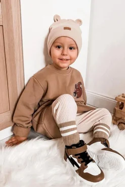 Clearance Boto Dziecięce Wysokie Buty Sportowe Biało-Brązowe Bartnie