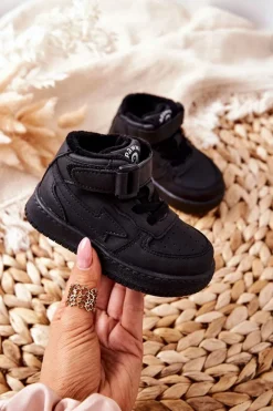 Discount Dziecięce Wysokie Ocieplane Buty Sportowe Czarne Clafi Dzieci Chłopięce|Back To School