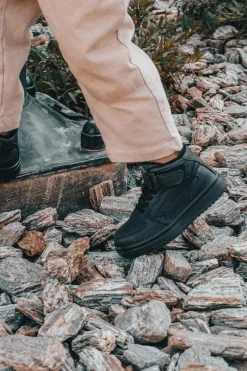 Discount Dziecięce Wysokie Ocieplane Buty Sportowe Czarne Clafi Dzieci Chłopięce|Back To School