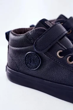 Dziecięce Wysokie Tenisówki Big Star EE374003 Granatowe Dzieci Chłopięce