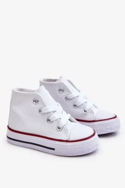 Dziecięce Wysokie Trampki Białe Filemon Dzieci Chłopięce|Dziewczęce