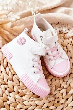 New Dziecięce Wysokie Trampki Na Rzepy BIG STAR II374014 Białe Dzieci Chłopięce|Dziewczęce