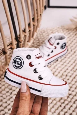 Chłopięce|Dziewczęce>Big Star Shoes Dziecięce Wysokie Trampki Z Suwakiem BIG STAR HH374083 Białe