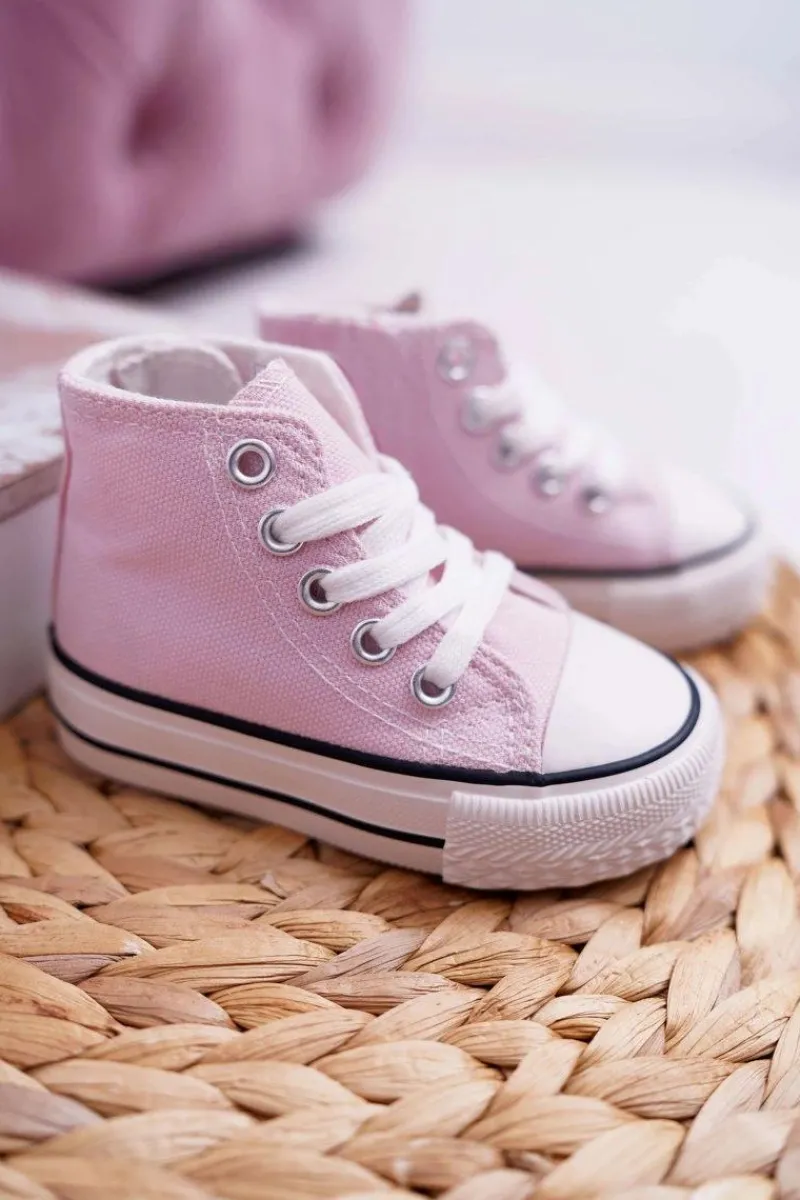 Outlet Dziecięce Wysokie Trampki Różowe Filemon Dzieci Dziewczęce