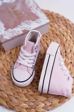 Outlet Dziecięce Wysokie Trampki Różowe Filemon Dzieci Dziewczęce