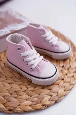 Outlet Dziecięce Wysokie Trampki Różowe Filemon Dzieci Dziewczęce