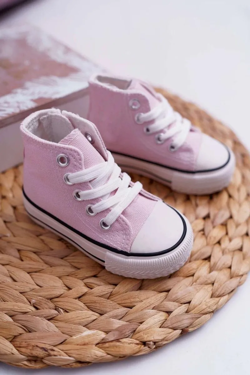 Outlet Dziecięce Wysokie Trampki Różowe Filemon Dzieci Dziewczęce