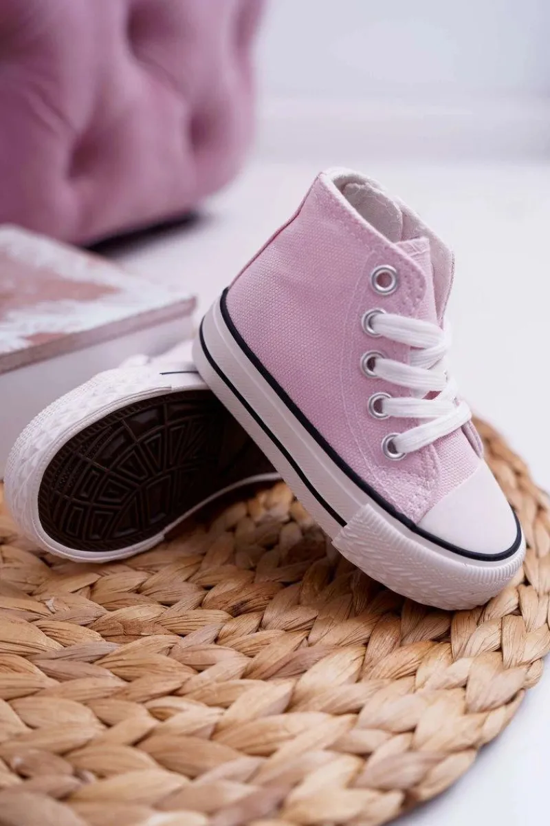 Outlet Dziecięce Wysokie Trampki Różowe Filemon Dzieci Dziewczęce