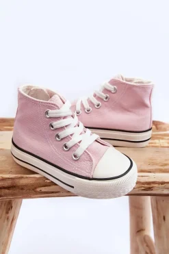 Clearance Boto Dziecięce Wysokie Trampki Na Zamek Jasnoróżowe Filemon