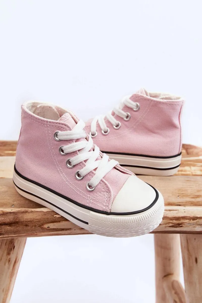 Clearance Boto Dziecięce Wysokie Trampki Na Zamek Jasnoróżowe Filemon