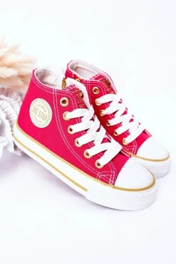 Dziewczęce|Trampki Damskie Big Star>Big Star Shoes Dziecięce Wysokie Trampki Z Suwakiem BIG STAR HH374137 Różowe