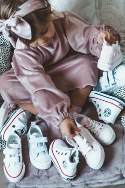 Chłopięce|Dziewczęce></noscript>Big Star Shoes Dziecięce Wysokie Trampki Z Suwakiem BIG STAR HH374187 Białe