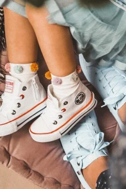 Chłopięce|Dziewczęce></noscript>Big Star Shoes Dziecięce Wysokie Trampki Z Suwakiem BIG STAR HH374187 Białe