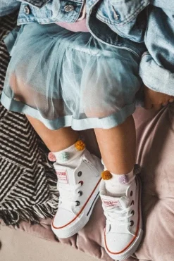 Chłopięce|Dziewczęce></noscript>Big Star Shoes Dziecięce Wysokie Trampki Z Suwakiem BIG STAR HH374187 Białe