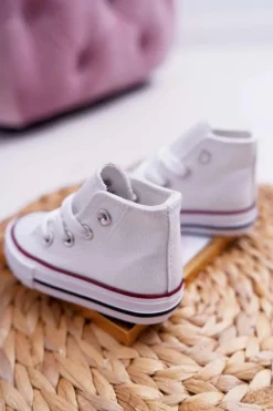 Clearance Dziecięce Wysokie Trampki Białe Filemon Dzieci Chłopięce|Dziewczęce