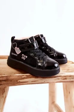 Dziewczęce|Dziewczęce>Boto Dziecięce Wysokie Trampki Na Rzep Czarne Cheezi