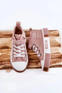 Chłopięce|Dziewczęce>Big Star Shoes Dziecięce Wysokie Trampki BIG STAR KK374016 Różowe