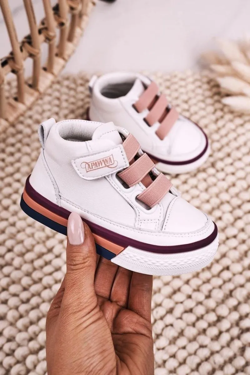 Best Dziecięce Wysokie Trampki Ze Ściągaczem Biało Różowe Baxter Dzieci Dziewczęce|Dziewczęce