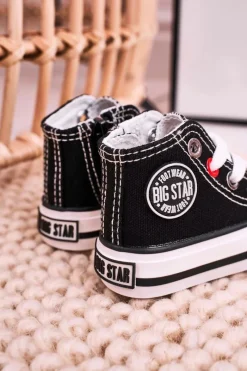 Hot Big Star Shoes Dziecięce Wysokie Trampki Z Suwakiem BIG STAR HH374084 Czarne