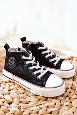 Chłopięce|Dziewczęce>Big Star Shoes Dziecięce Wysokie Trampki BIG STAR II374003 Czarne