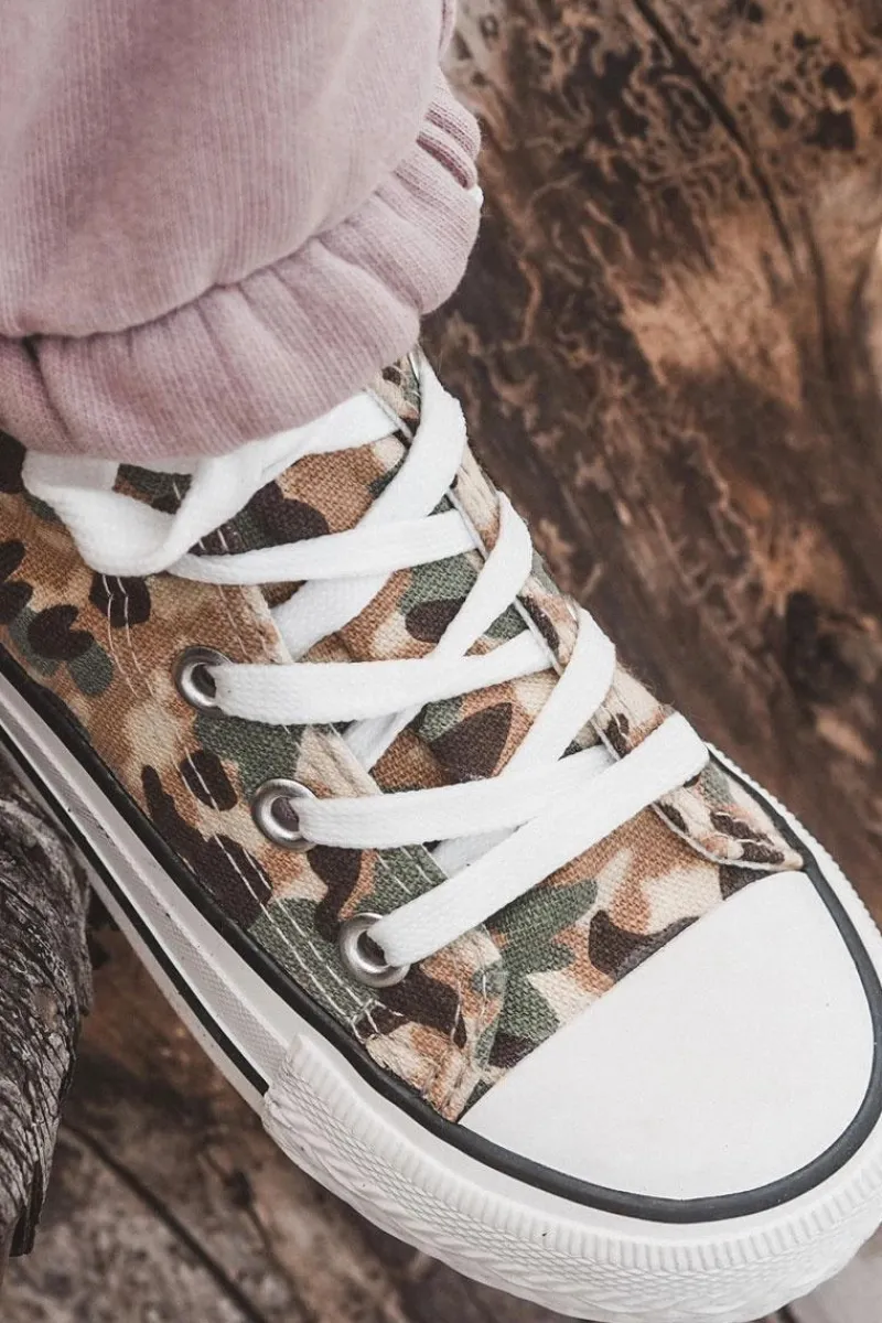 Sale Dziecięce Wysokie Trampki Na Suwak Beżowo-Zielone Filemon Dzieci Chłopięce|Dziewczęce