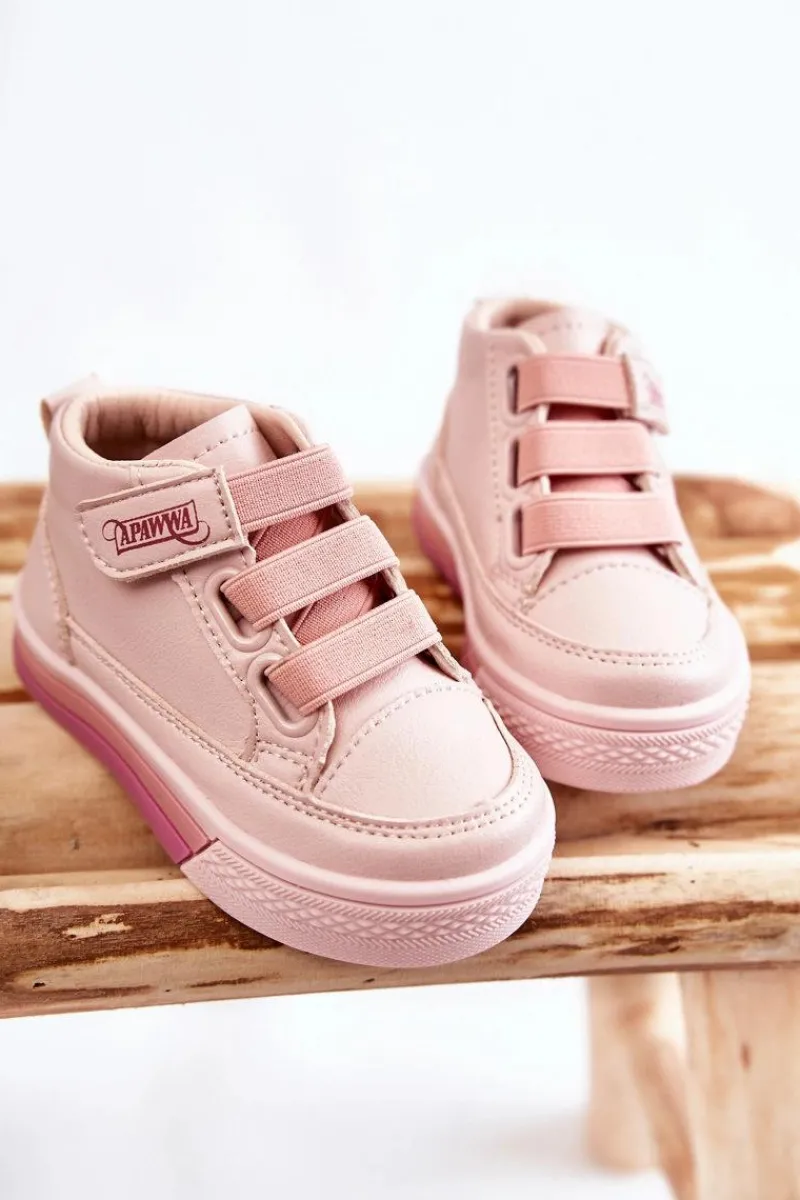 Online Boto Dziecięce Wysokie Trampki Ze Ściągaczem Różowe Baxter