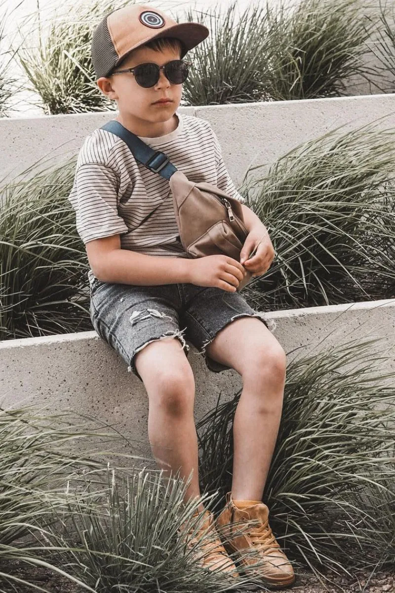 Outlet Boto Dziecięce Wysokie Trampki Na Suwak Camel Boone Brązowy