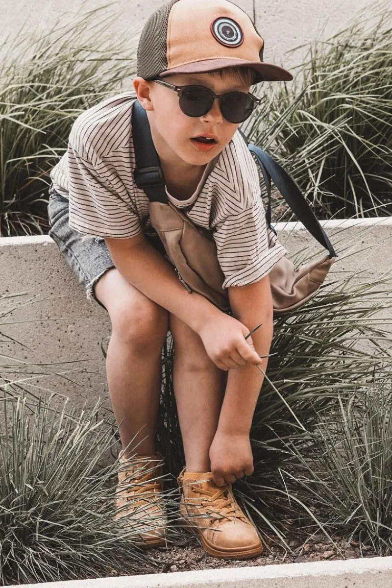 Outlet Boto Dziecięce Wysokie Trampki Na Suwak Camel Boone Brązowy