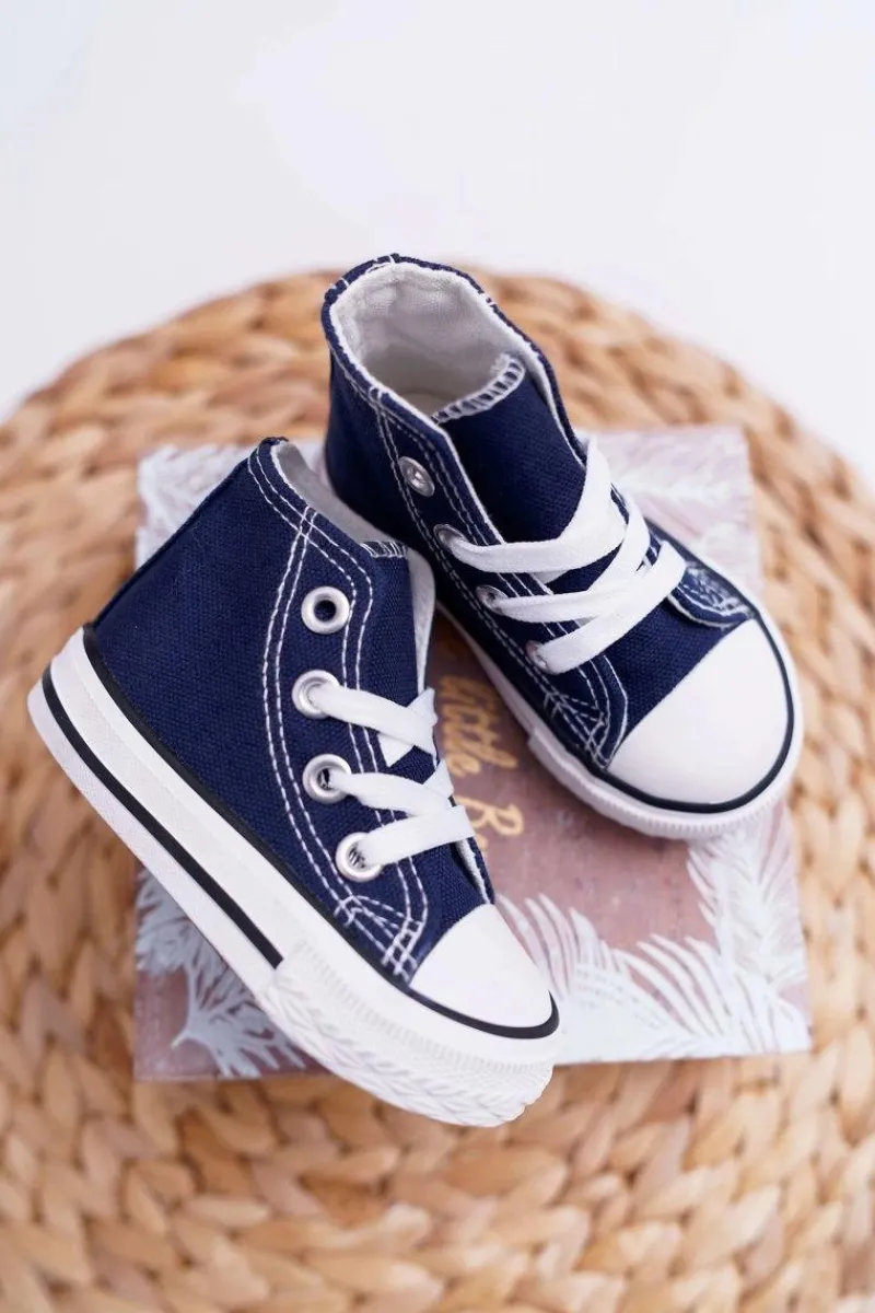 Boto Dziecięce Wysokie Trampki Granatowe Filemon