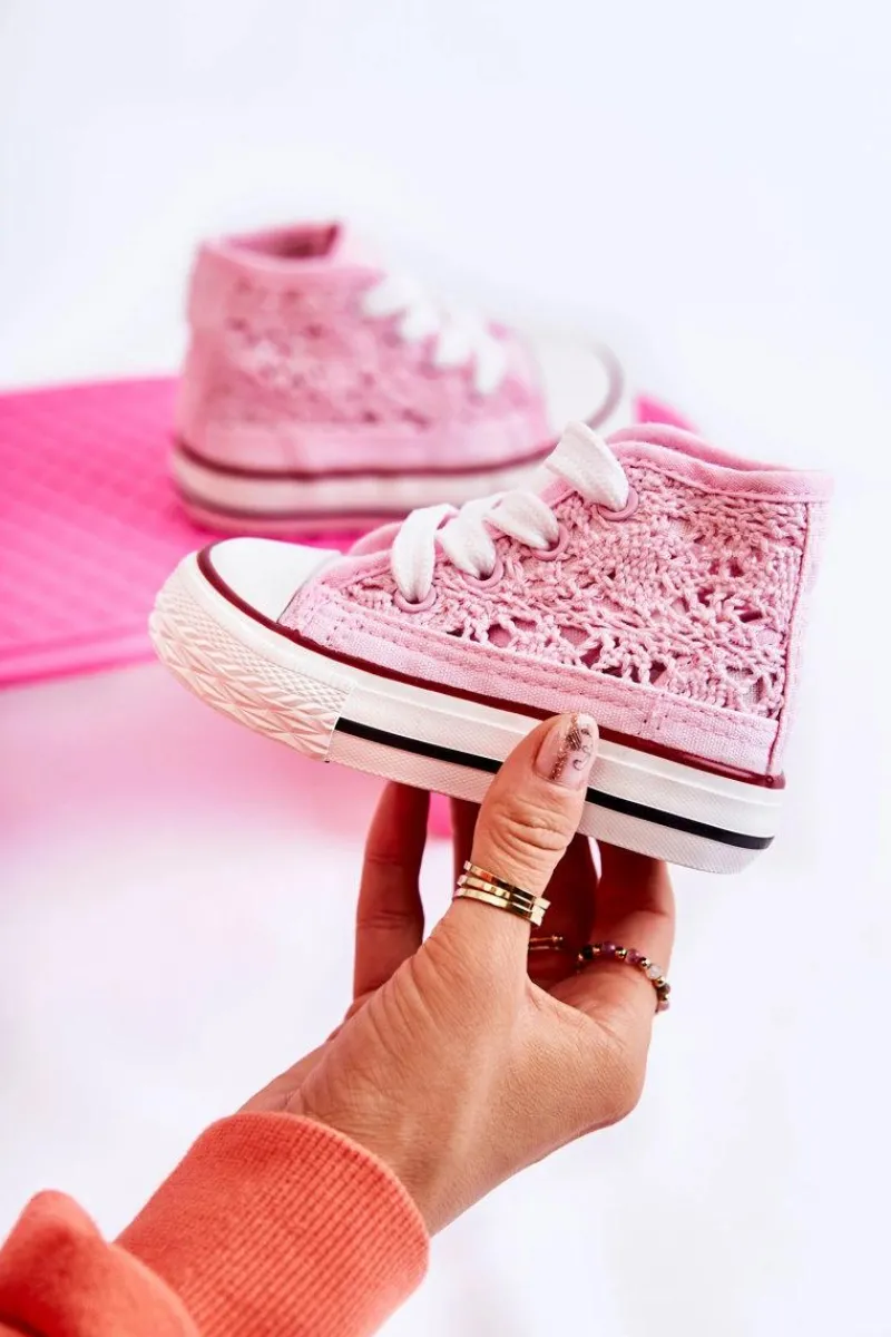 Hot Boto Dziecięce Wysokie Trampki Różowe Mona Różowy