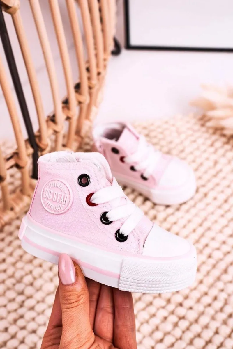 Chłopięce|Dziewczęce>Big Star Shoes Dziecięce Wysokie Trampki Z Suwakiem BIG STAR HH374087 Różowe