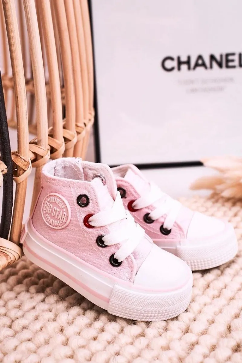 Chłopięce|Dziewczęce>Big Star Shoes Dziecięce Wysokie Trampki Z Suwakiem BIG STAR HH374087 Różowe
