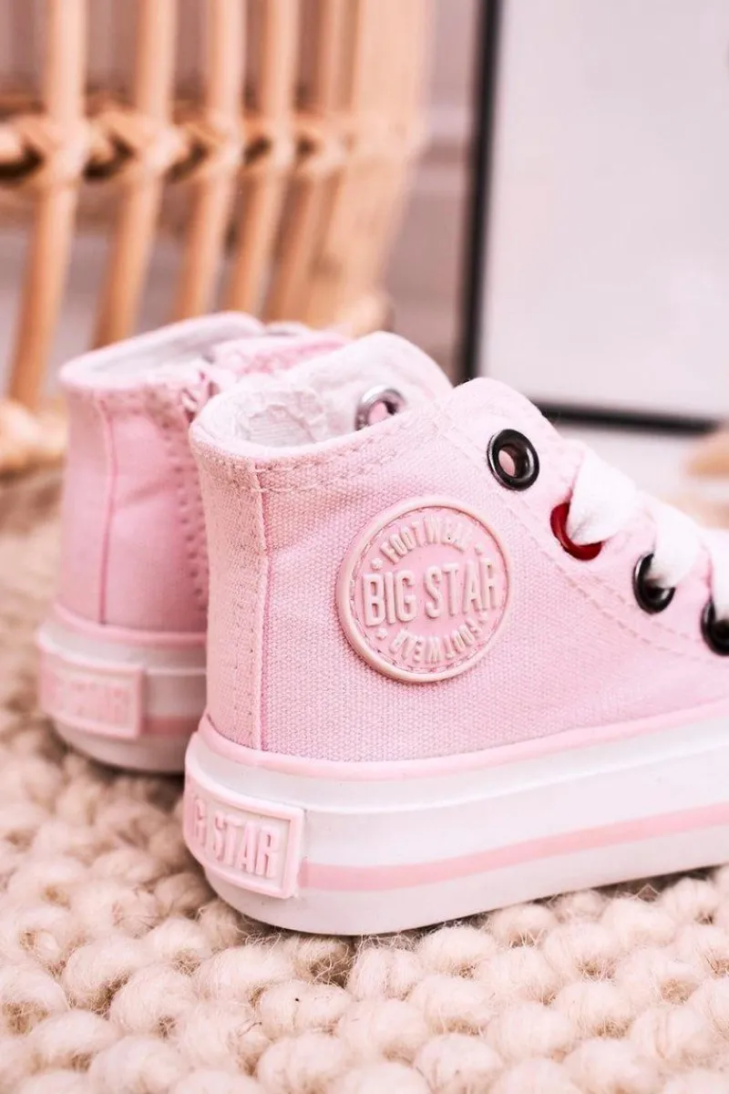 Chłopięce|Dziewczęce>Big Star Shoes Dziecięce Wysokie Trampki Z Suwakiem BIG STAR HH374087 Różowe