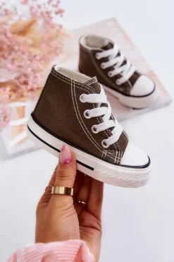 Outlet Boto Dziecięce Wysokie Trampki Khaki Filemon Zielony