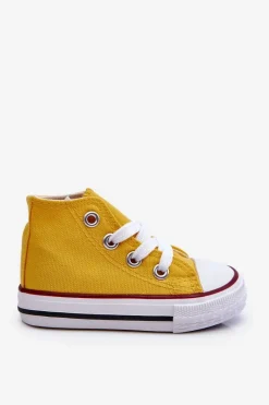 Hot Dziecięce Wysokie Trampki Żółte Filemon Dzieci Chłopięce|Dziewczęce