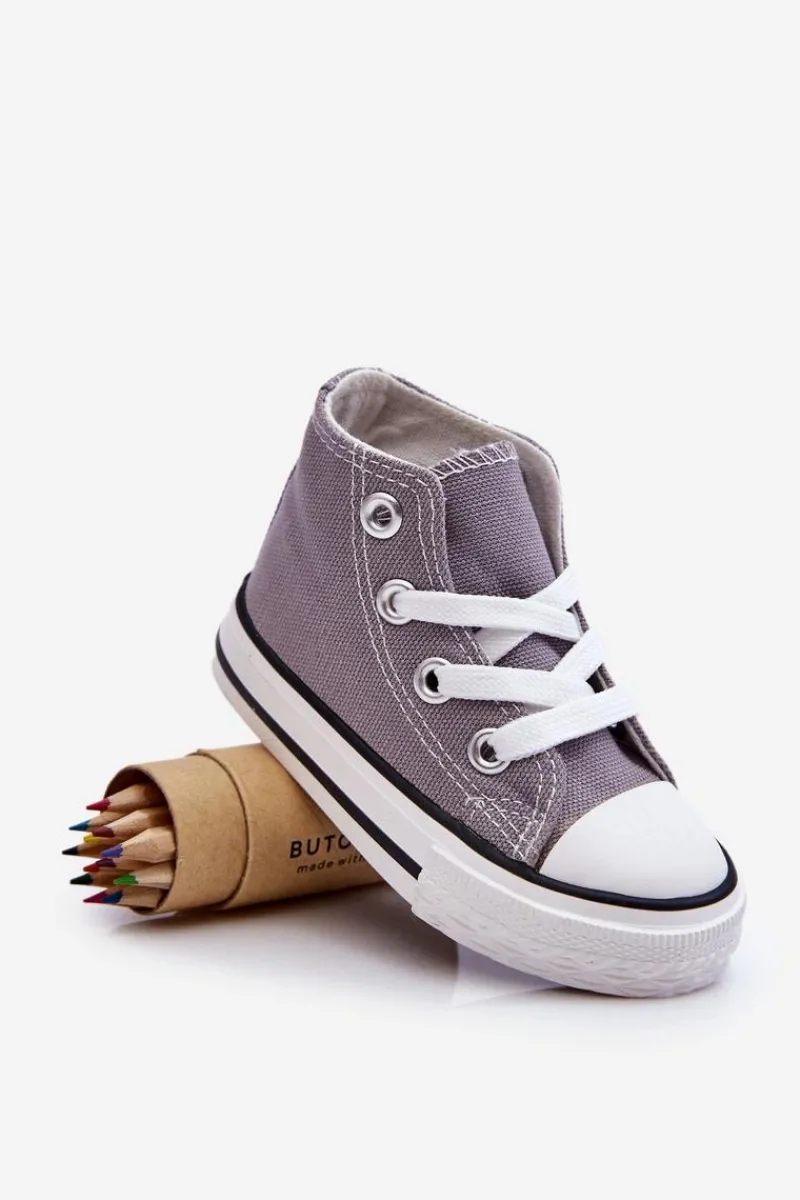 Best Boto Dziecięce Wysokie Trampki Szare Filemon Szary