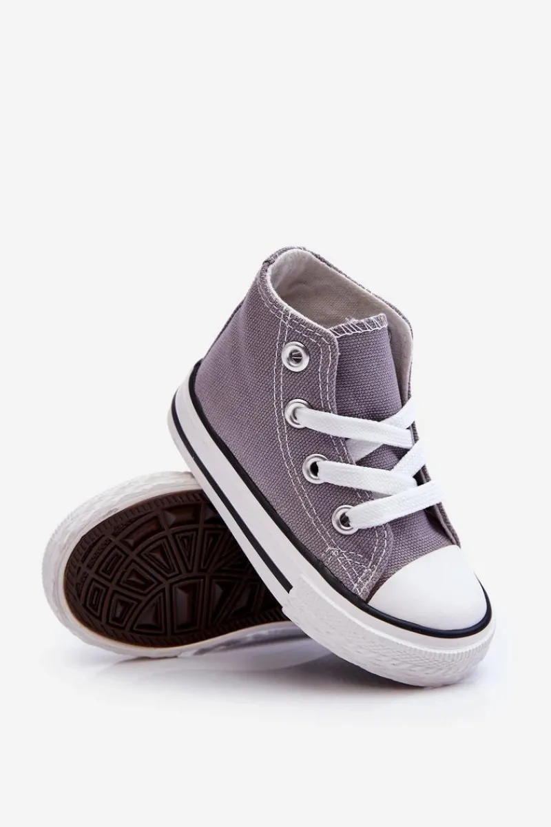 Best Boto Dziecięce Wysokie Trampki Szare Filemon Szary