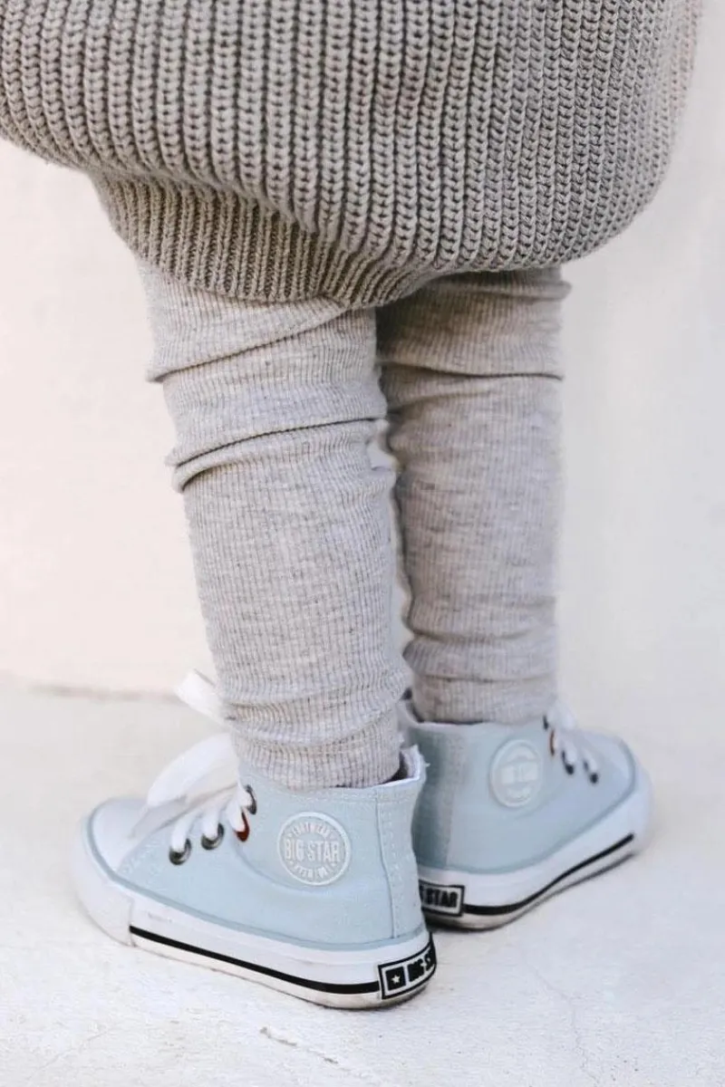 Best Dziecięce Wysokie Trampki Z Suwakiem BIG STAR HH374088 Niebieskie Dzieci Chłopięce|Dziewczęce