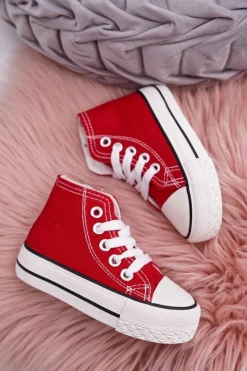 Discount Boto Dziecięce Wysokie Trampki Z Suwakiem Czerwone Filemon