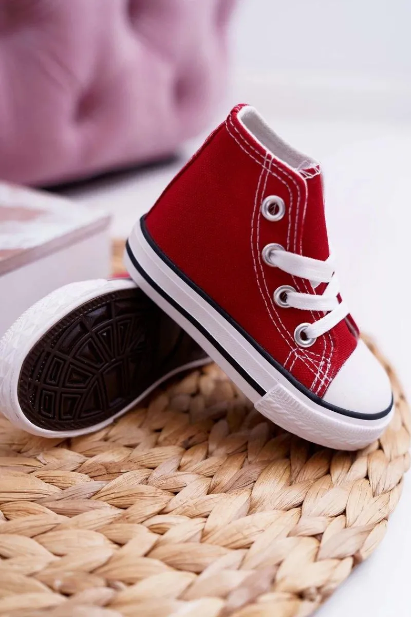 Boto Dziecięce Wysokie Trampki Czerwone Filemon