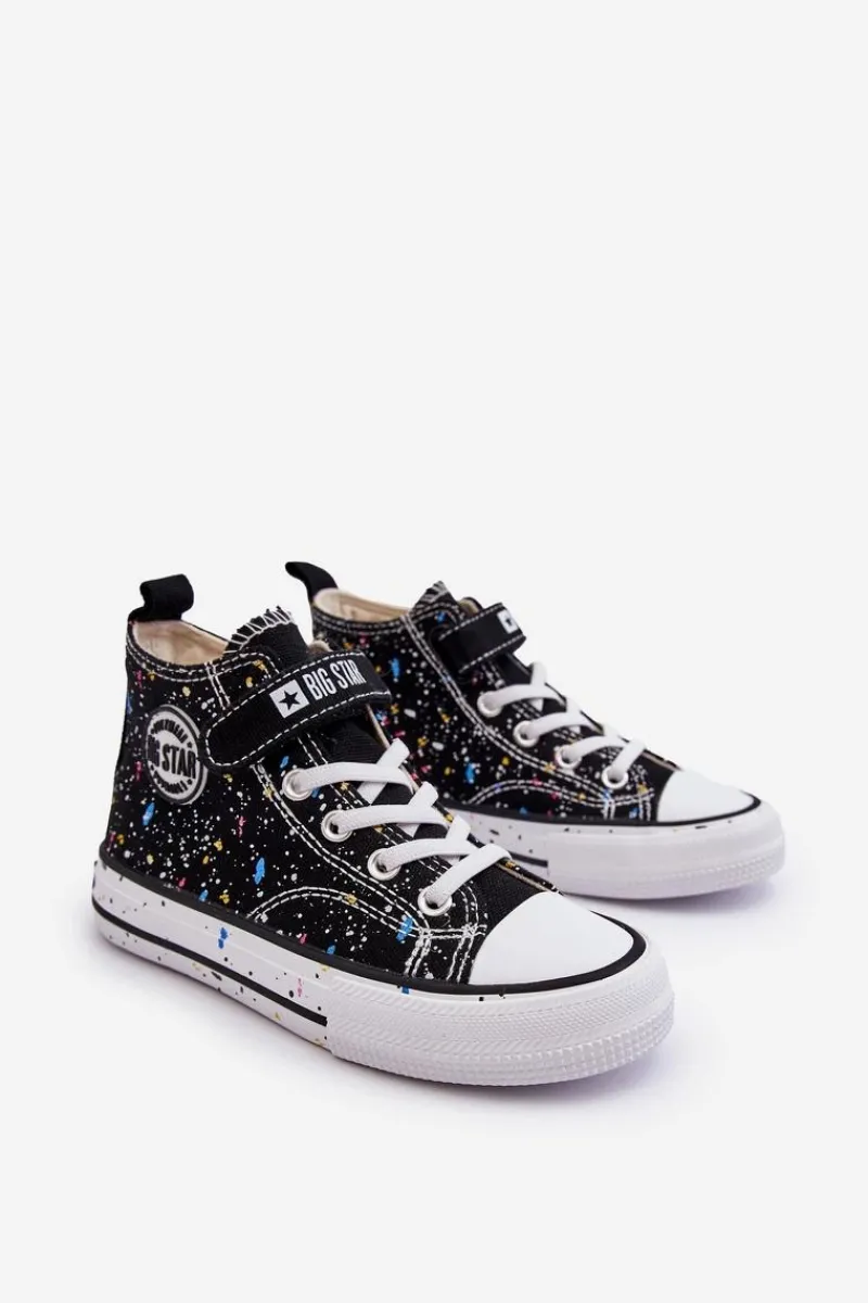 Online Dziecięce Wzorzyste Trampki Big Star LL374050 Czarne Dzieci Chłopięce|Dziewczęce