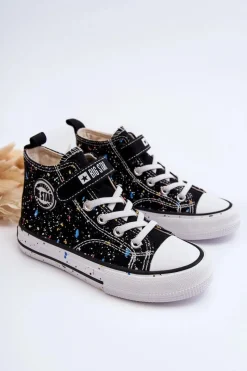 Online Dziecięce Wzorzyste Trampki Big Star LL374050 Czarne Dzieci Chłopięce|Dziewczęce